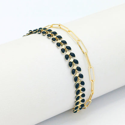 Pulsera doble espiga esmaltada