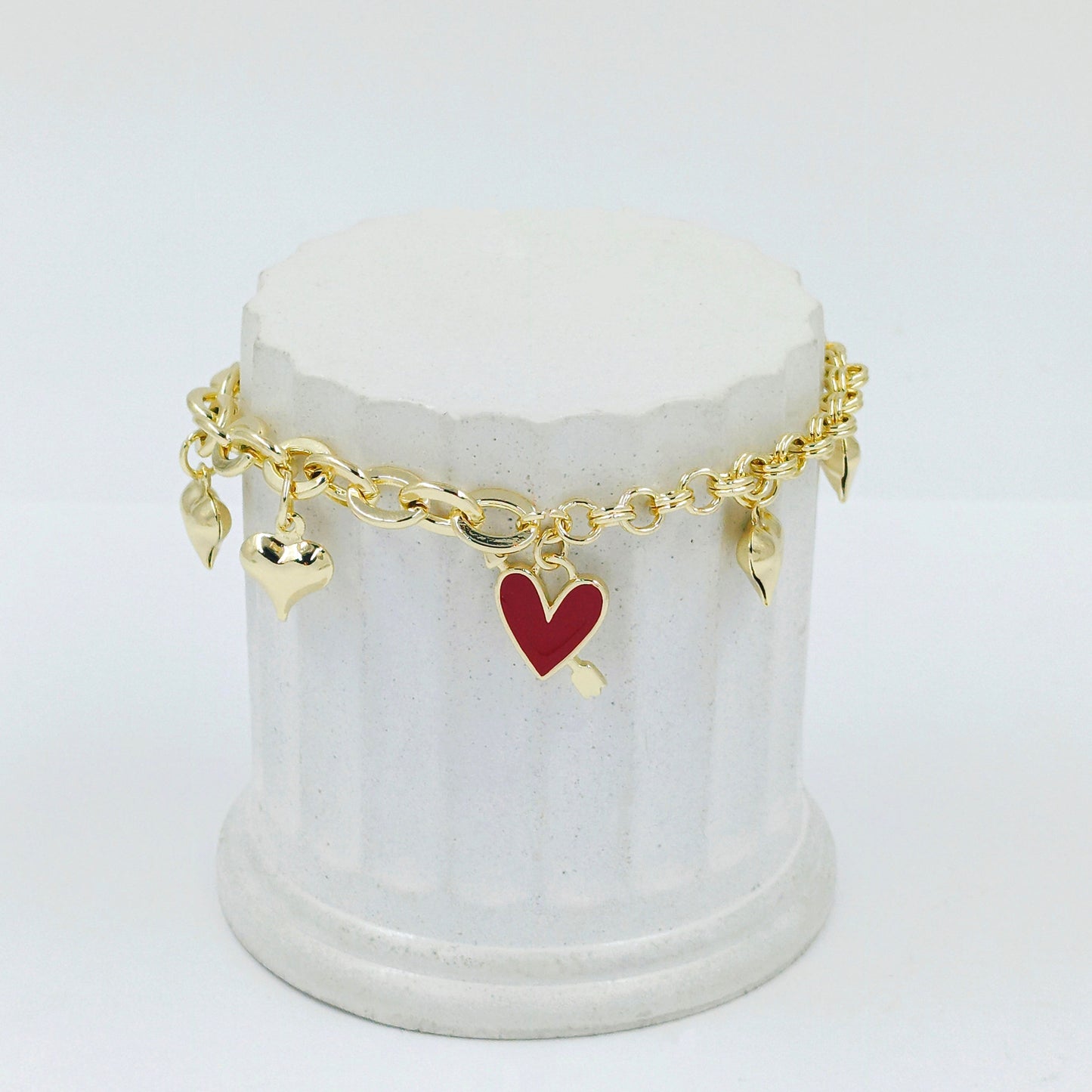 Pulsera dije corazones