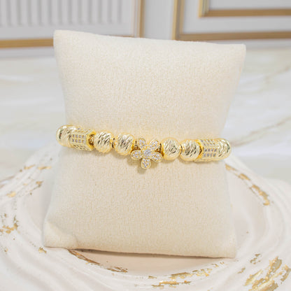 Pulsera flor-barril microzircón