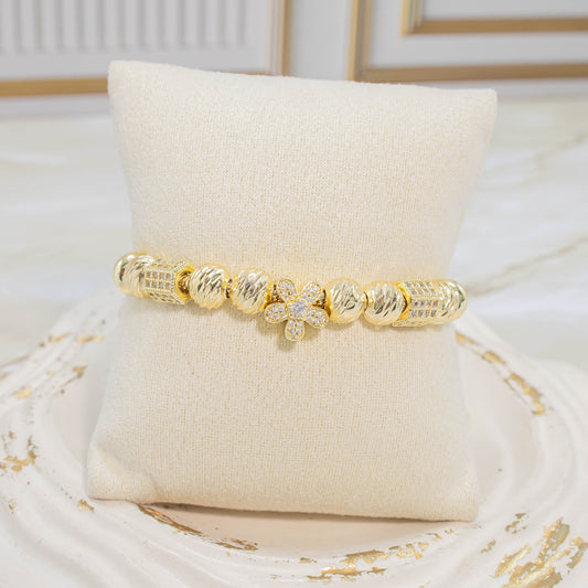 Pulsera flor-barril microzircón