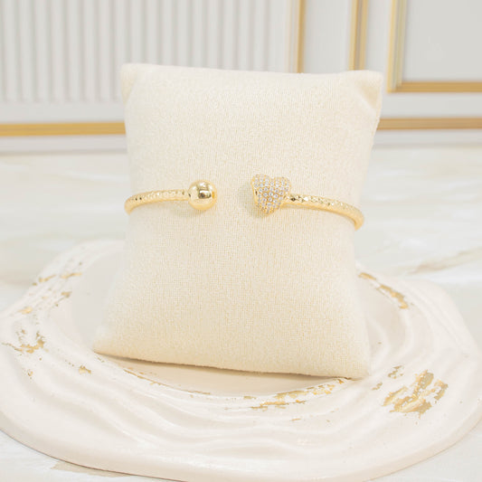 Pulsera aro corazón -balín