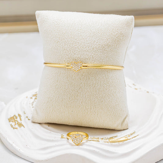 Pulsera + anillo niña corazón
