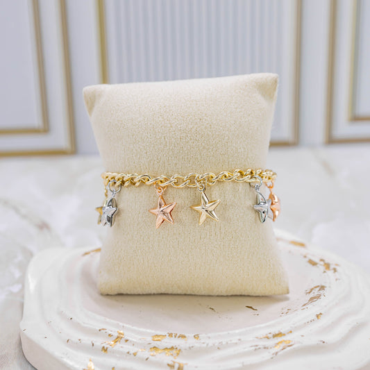 Pulsera 3 oros estrellas
