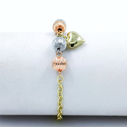 Pulsera 3 oros corazón