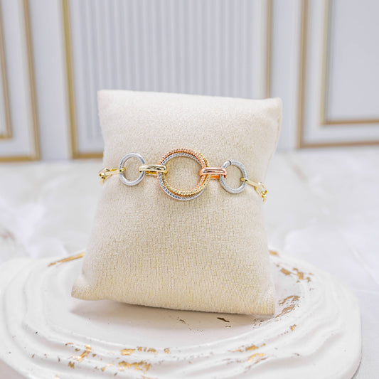 Pulsera 3 oros cruces