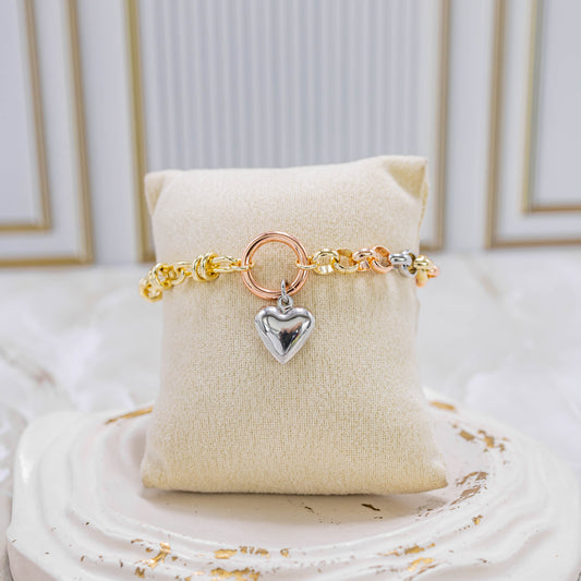 Pulsera 3 oros corazón