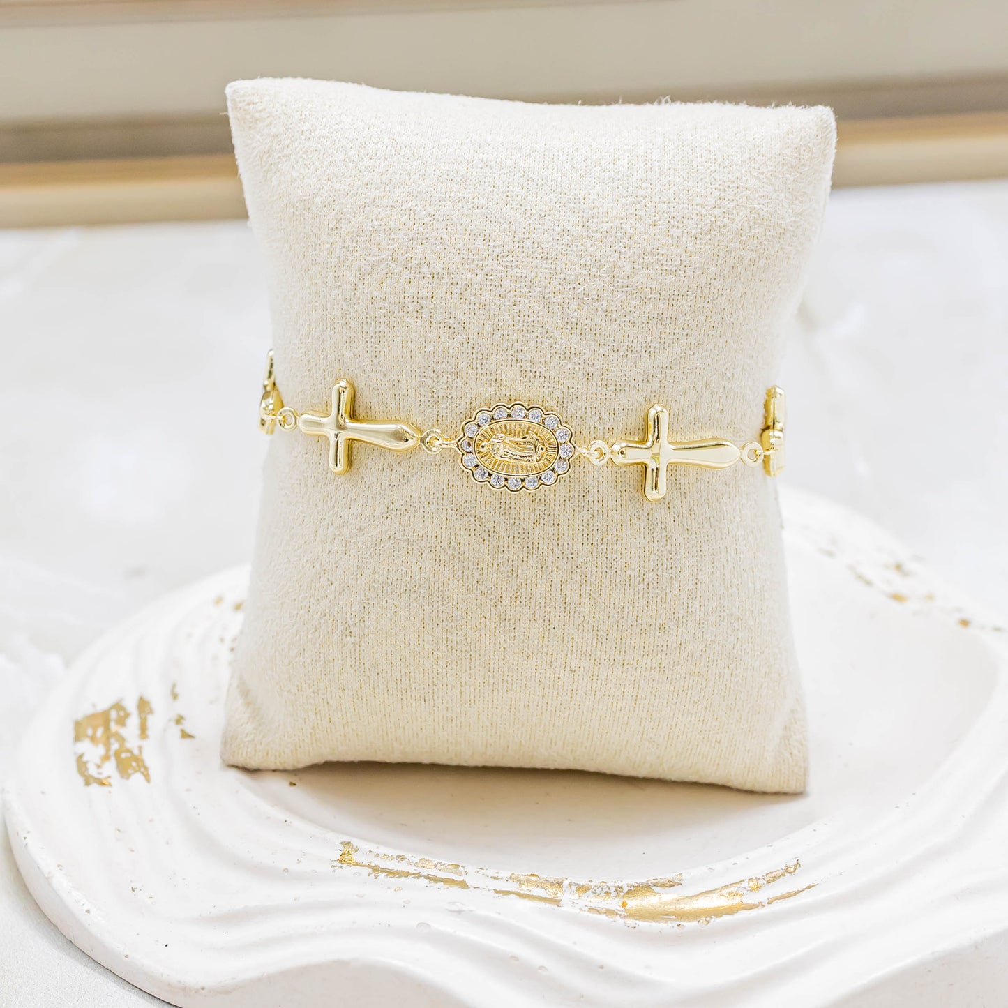 Pulsera cruces virgen