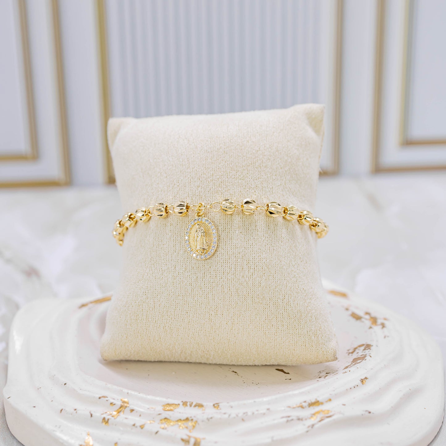 Pulsera balín diamantado virgen