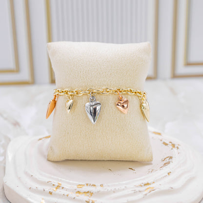 Pulsera 3 oros corazones