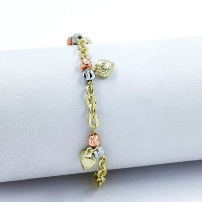 Pulsera 3 oros corazones