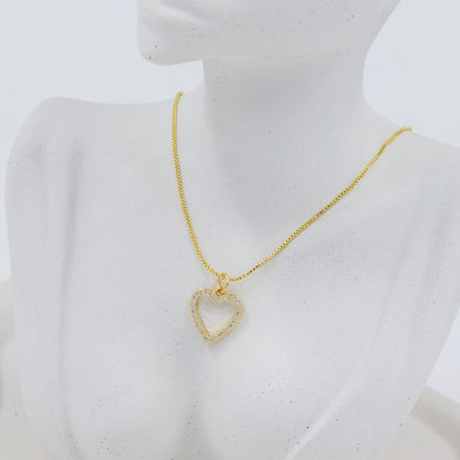 Collar rodio silueta corazones