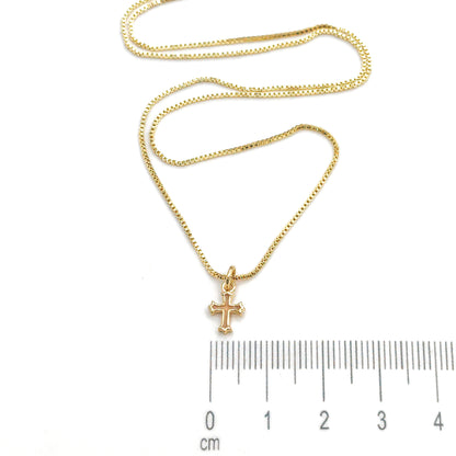 Collar rodio cruz mini