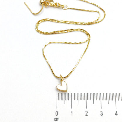 Collar rodio corazon esmaltado