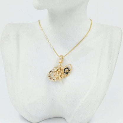Collar rodio ojo turco