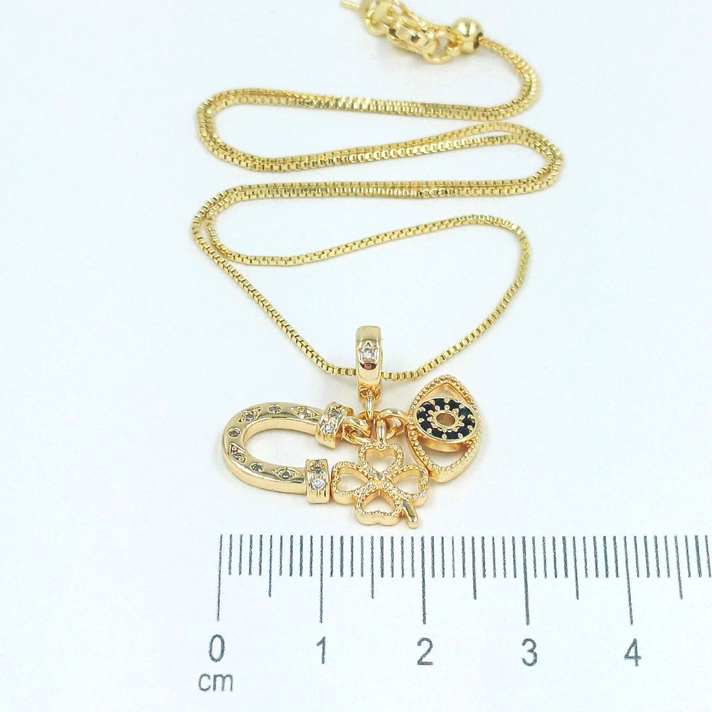 Collar rodio ojo turco