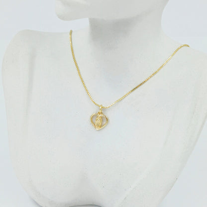 Collar rodio silueta corazon