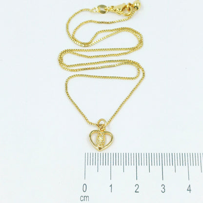 Collar rodio silueta corazon