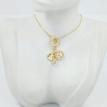 Collar rodio dijes arbol vida