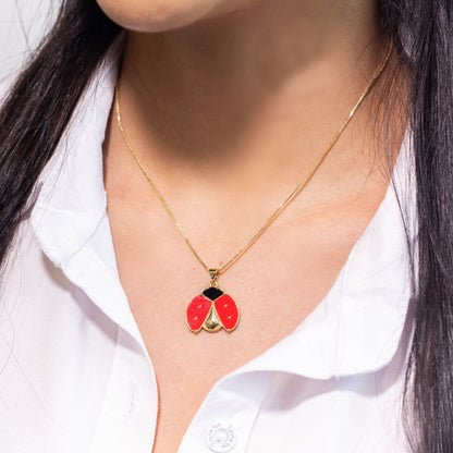 Collar rodio maxi mariquita Amulí