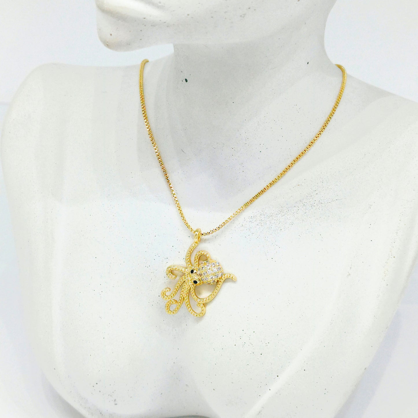 Collar rodio pulpo