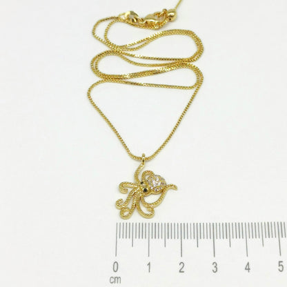 Collar rodio pulpo