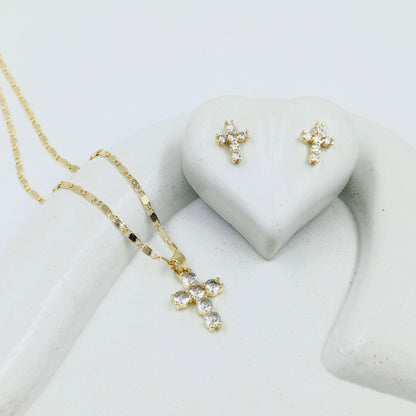 Collar rodio cruz
