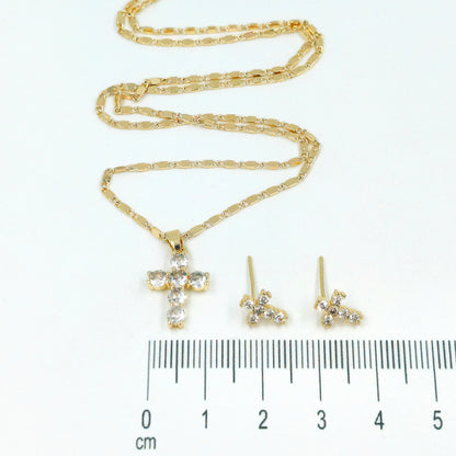 Collar rodio cruz