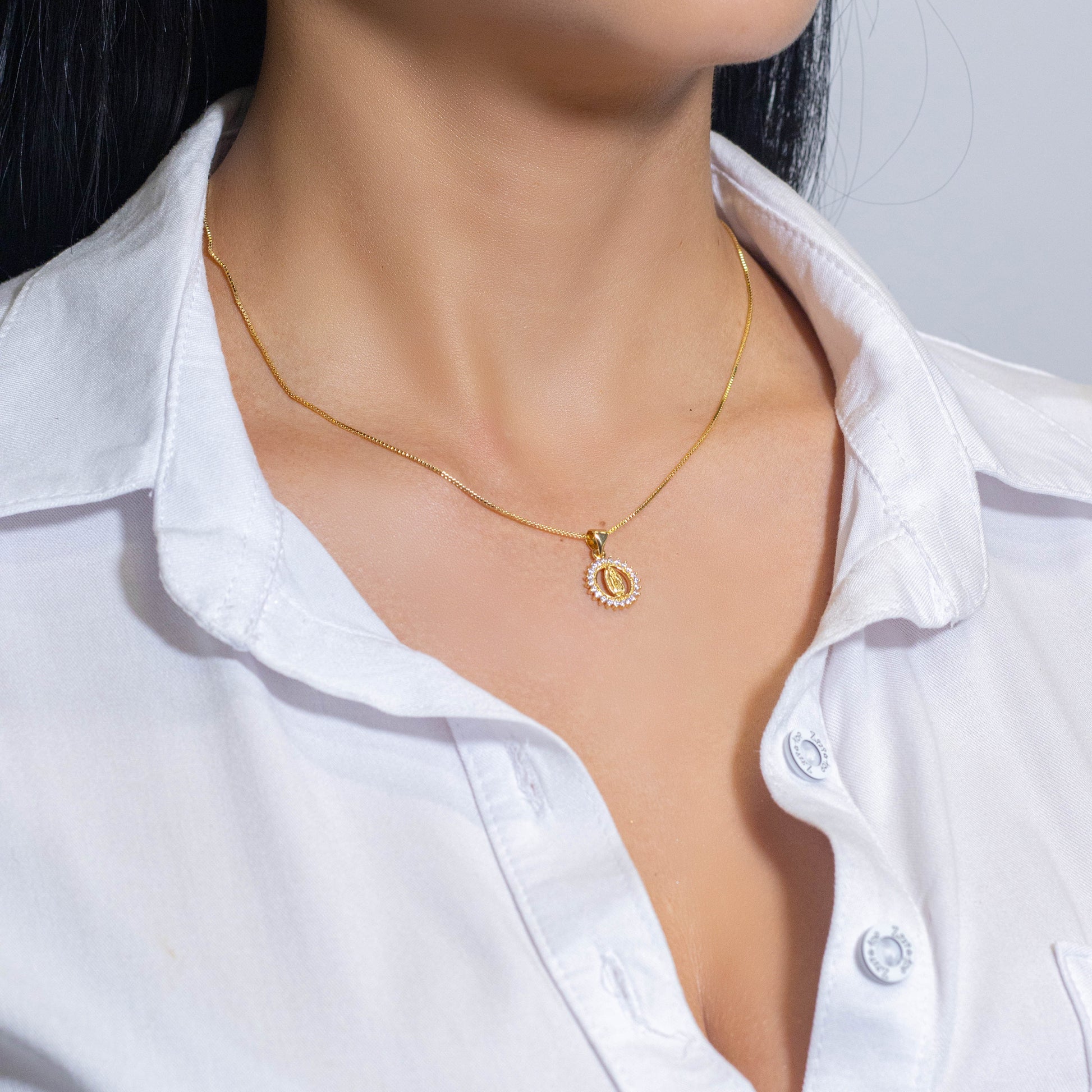 Collar rodio medallita Amulí
