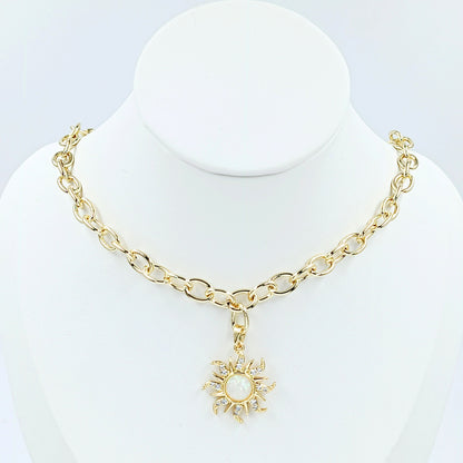 Collar rodio eslabones Virgen G.