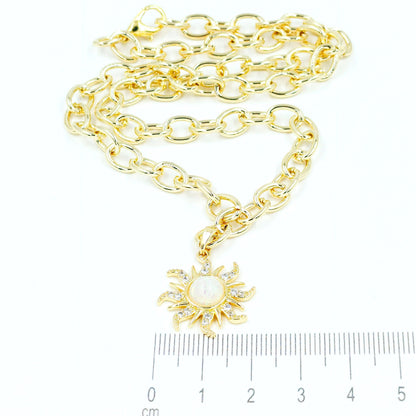 Collar rodio eslabones Virgen G.