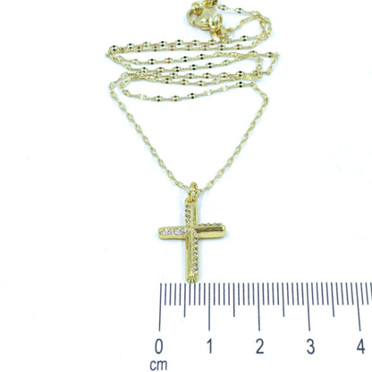 Collar rodio cruz