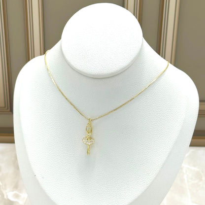 Collar rodio bailarina