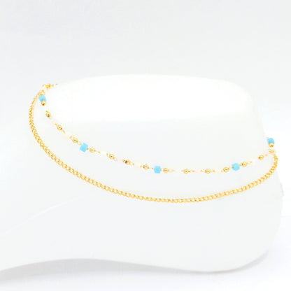 Tobillera doble pastel