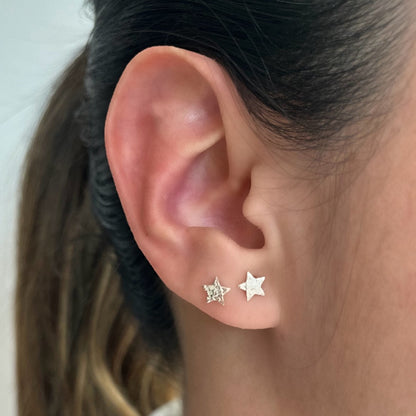 Topo plata estrella diamantada